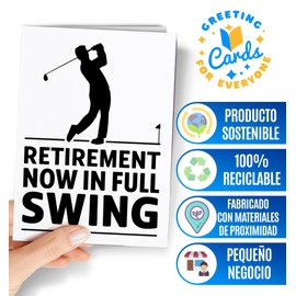 Golf Retirement Card for Men - Happy Retirement Cards for Golfing Husband, Dad, Grandpa - Goodbye Leaving Retired Boss, Coworker or Friend Golfer - Retiring Golf Card for him or Sports Lover - NUM 252