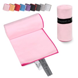 Wowtowelz Compact Microfibre Towel, Travel Towel, Sports / Fitness Towel, Beach / Bath Towel, Lightweight and Quick Drying (Pink, 90 x 60 cm)