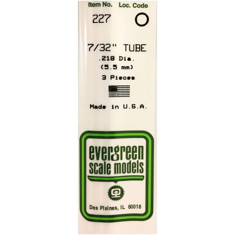 Evergreen 70EG227 Scale Model Plastic Rod, Pipe, Diameter 0.2 inches