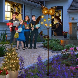 TAKE ME Owl Garden Solar Lights Outdoor, Solar Powered Stake Lights Chrismas Gifts Garden Gifts Mom Wife Grandma - Metal OWL LED Decorative for Walkway,Pathway,Yard,Lawn (Bronze)
