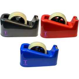 Large Tape Dispenser Heavy Duty Desktop Office SELLOTAPE CELLOTAPE Pack Holder (Red)