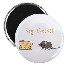 CafePress Say Cheese Magnets 2.25" Round Magnet, Refrigerator Magnet