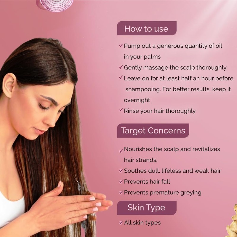 Hi9 Onion & Ginger Hair Oil, Hair Fall Control Healthy