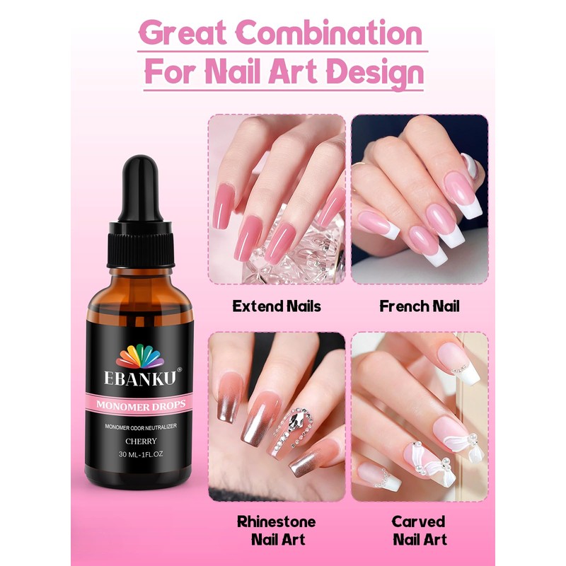 EBANKU Monomer Drops Cherry Scent 30ml Monomer Odor Neutralizer, Odor