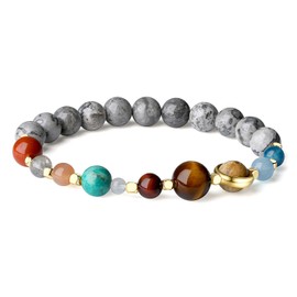 COAI Unisex Energy Bracelet Solar System Bracelet Made of Gemstones, Gemstone, M