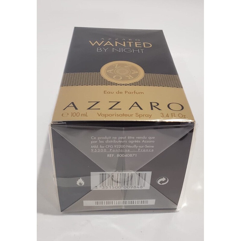 Azzaro Wanted By Night 3.4oz Edp Spray For Men New