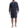 Götzburg Mens Long Sleeve Cotton Single Jersey Navy Minimal Nightdress,