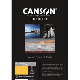 Canson Infinity Somerset Enhanced Satin White 225gsm 225gsm A4 21 x 29.7 cm Cardboard Box, Extra White, 25 Sheets