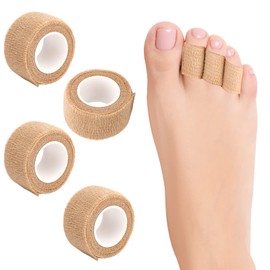 OOTSR Broken Toe Wraps,Disposable Toe Cushioned Bandages Hammer Toe Separator Splints for Corns, Blisters, Hammertoes (L177"-4Pack)