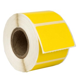 HOUSELABELS 1.5" x 1" Yellow Multipurpose Labels on 1" Core Compatible with Zebra and Rollo Printers, 1 Roll / 520 Labels per Roll