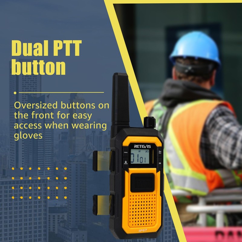 Retevis RB648 Walkie Talkies Waterproof, Heavy Duty Walkie Talkies, Advanced
