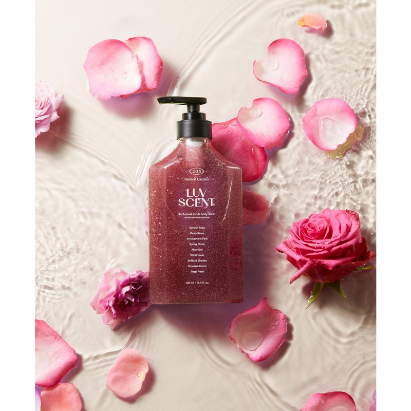 Lovescent Scrub Body Wash Festival Garden Rose Scent