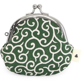 AYANOKOJI Wallet, 2.6 inch, Kyocrimen Assorted Arabesque Green