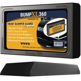 W4W, Front License Plate Bumper Guard - BumpXL Protector XL Bump Protection for Cars, SUV-„¢s, Vans & Trucks Includes Black License Plate mounting Screws Bump 360-Xlseries