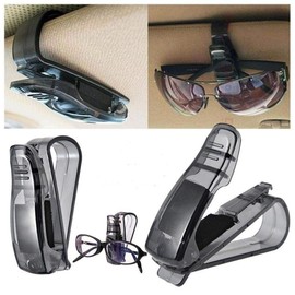 TIKA 2-Piece Universal Car Sun Visor Clip - Sunglasses Glasses Card Ticket Holder