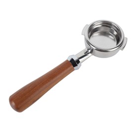 Bottomless Coffee Portafilter Detachable Washable Stainless Steel Bottomless Portafilter with Ergonomic Wooden Handle Type C