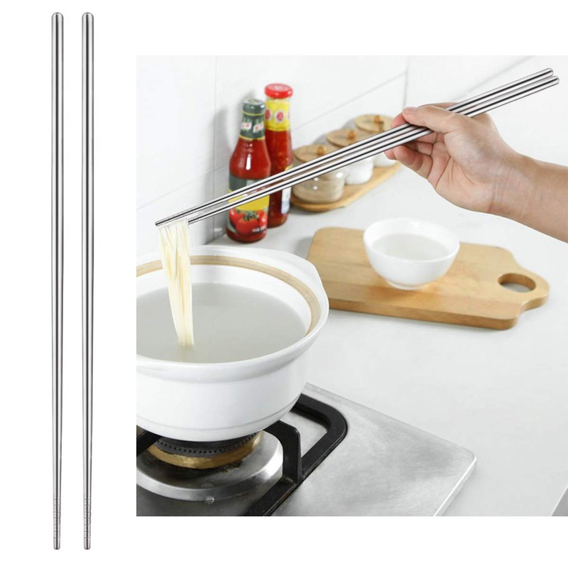 BESTOYARD Long Stainless Steel Chopsticks, Tempurakoro Spatula, Fried Food, Eggs,