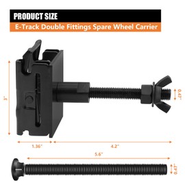 SALUINOKI Upgraded E-Track Spare Tire Mount, E-Track Double Fitting Spare Wheel Holder Mount, Etrack Accessories for Trailers, Truck Bed, Garages (4 Pack)