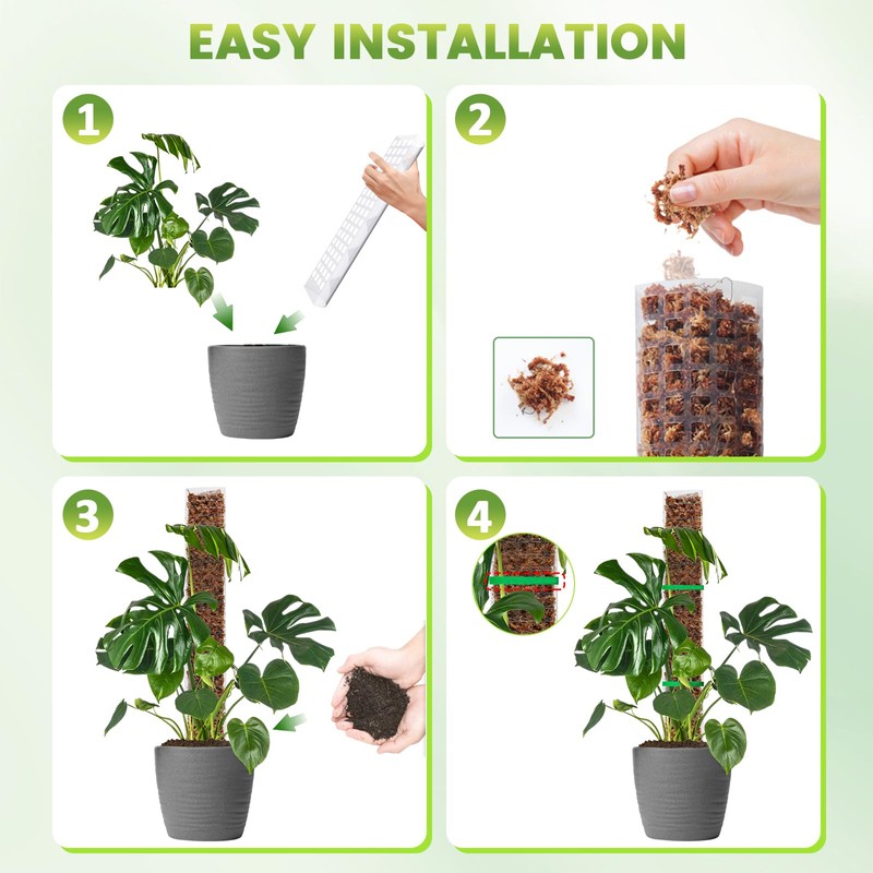 EOX 2 Pcs 36 Inch Plastic Moss Pole for Monstera,
