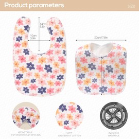 lazyrhino 8 Pack Baby Bibs Unisex Adjustable with Snaps Ultra Soft Absorbent Drooling Teething for Boys and Girls (pink-fg-6pcs)