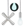 Dotlite Silver Ceiling Fan Pull Chain Set, 2Pack 3mm Diameter