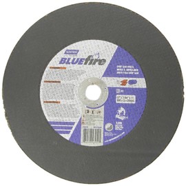 Norton Blue Fire Chop Saw Reinforced Abrasive Cut-Off Wheel, Type 01 Flat, Zirconia Alumina and Aluminum Oxide, 1" Arbor, 12" Diameter x 7/64" Thickness (Pack of 1)