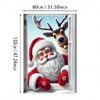 BlissYard Christmas Santa Claus and Reindeer Window Cover Deer Santa