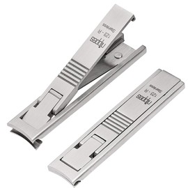nippes Travel Nail Clippers, 1 Piece, Length 8 cm, Stainless Steel, with Leather Case, Nail Care Clippers, Toenail Clippers