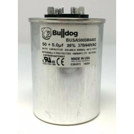 Bulldog Components HVAC Capacitor 50 + 5uf - 50/5 mfd Dual Round Run Capacitor - Made in USA