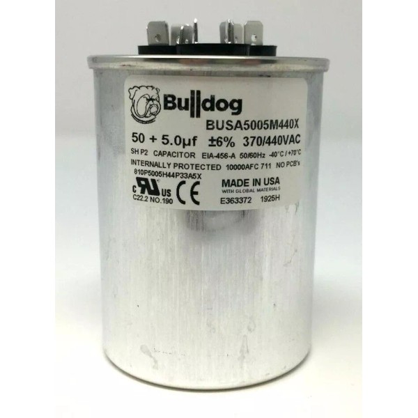 Bulldog Components HVAC Capacitor 50 + 5uf - 50/5 mfd