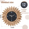 Honiway Wall Clock Battery Operated 12 in Rustic Wood Boho