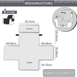 Reclining Sofa Armchair Cover, Armchair Cover, Armchair Protector with Pockets, TV Chair Protective Cover Non-Slip for Home with Children and Pets Dog (Green, Small)