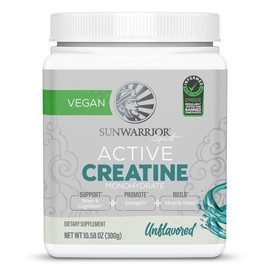 Sunwarrior Active Creatine Monohydrate Protein Powder Pre Workout Post Workout Creatine Powder, Unflavored 300g, 60 Servings - Specification: Active Creatine Unflavored