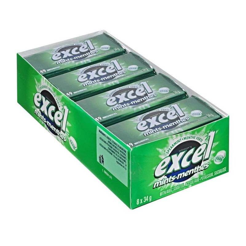 Excel Mints Spearmint, 34gm Tin, 8 Count