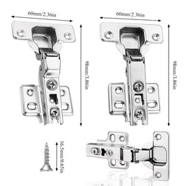Bofanze Pack of 8 Corner Stop Cabinet Hinges Door Hinges Kitchen Pot Hinge Cabinet Door Hinge Corner Stop Soft Close Hinges Furniture Hinges Cabinet Hinges with 36 Screws for Cabinet Door