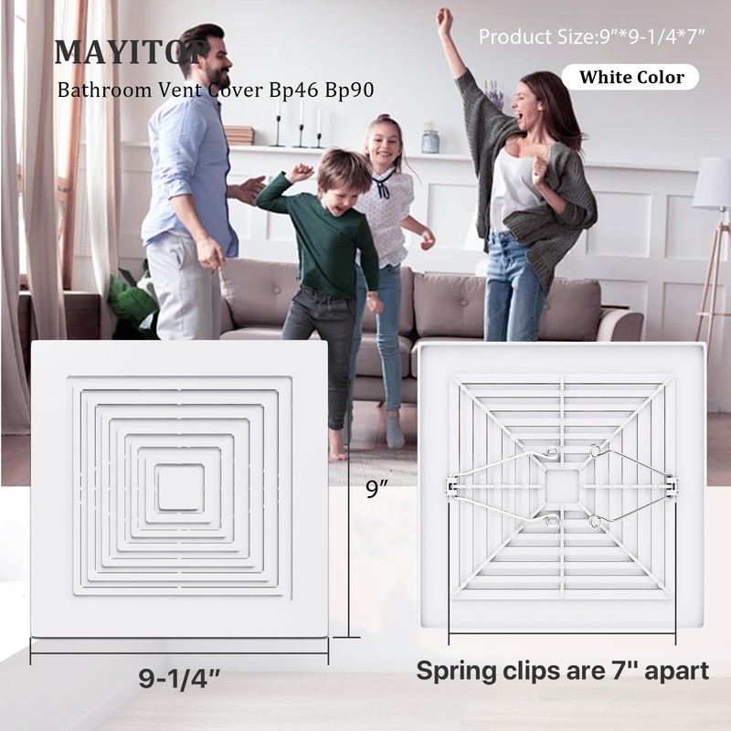 MAYITOP Bathroom Vent Cover BP46 BP90 With Springs Replacement Bathroom