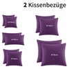 Aisbo Pillowcase, 80 x 80 cm, Set of 2, Purple,