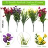 Grunyia 20 Bundles Artificial Flowers Outdoor No Fade UV Resistant