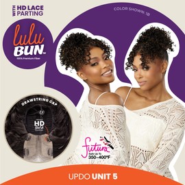 Sensationnel Lulu Bun Updo Hairextensions - Unit 5 Synthetic 3x3.5 HD Lace Parting Quick and Easy Wear Hair Wig Piece (2 DARKBROWN)