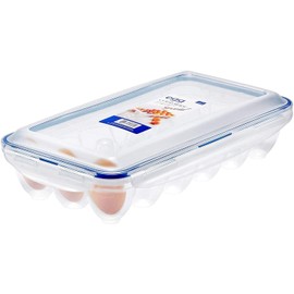 Lock & Lock HPL955 Egg Storer for 18 Eggs- Clear/Blue, 32 x 17.5 x 32 cm