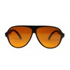 ShadyVEU Swank Blue Blocking Amber Tinted Lens Pilot Sunglasses Large