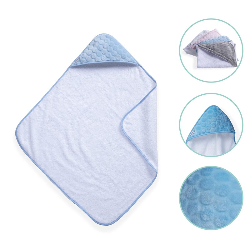 Clair de Lune Marshmallow Hooded Towel (Blue), 70 x 70