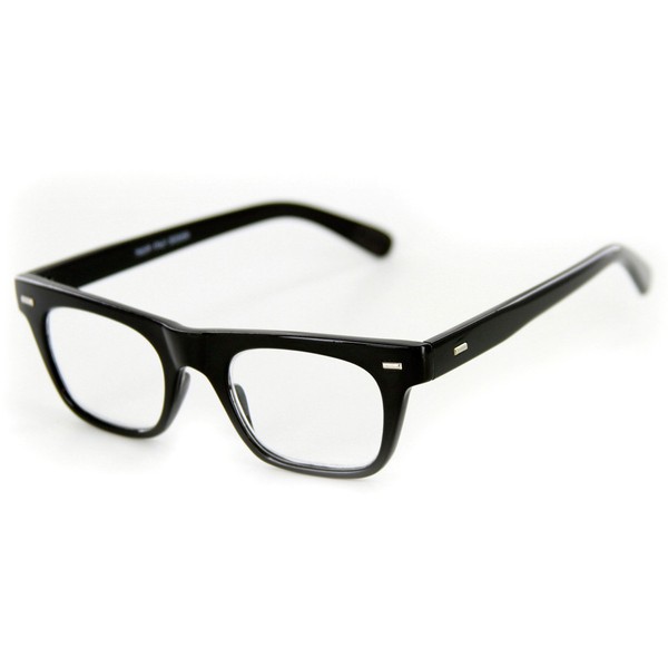 Aloha Eyewear Dapper Geek-Chic Designer Fashion Reading Glasses for Youthful Men who Read in Style. Black 2.50