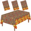 BCCSNNM 3 PCS Fall Tablecloth Plastic Autumn Thanksgiving Tablecloths,Disposable Fall
