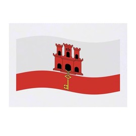 'Waving Gibraltar Flag' Temporary Tattoo - Water Resistant, Skin-Safe, Non-Toxic Transfer (TO00068751)