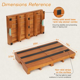 Wooden Step Stool, 3.5" One Step Non-Slip Outdoor Platform, Heavy Duty Mobility Half Steps for Seniors Adults With Bad Knee, No Assembly Required