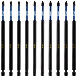 10 x Rennie Tools 150mm Long PH1 Impact Screwdriver Driver Bits Set. Magnetic Phillips No.1 Heavy Duty Impact Driver Bit Set. Extra Long PH1 Bits Extra Long. Hex Shank, Cross Head. Black Oxide Coated