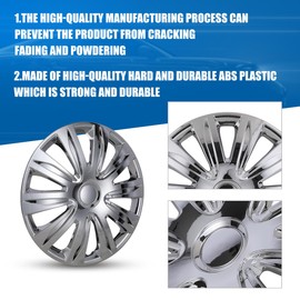 NIXON OFFROAD 14 Inch Hubcaps [Only Fit Iron Hub] Universal Wheel Rim Cover (Set of 4) ABS Hub Caps Replacement for Car Truck SUV (14 Inch, Chrome, 5083Style)