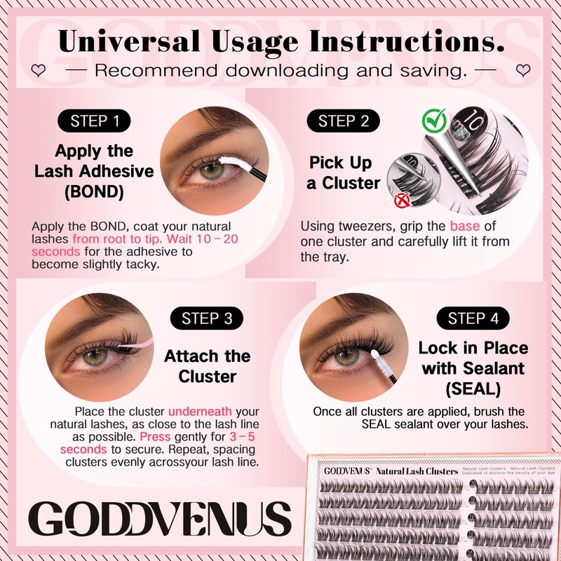 Classy Lash Clusters Wispy Pestañas Postizas Naturales D Curl