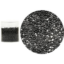 Bala&Fillic Opaque Black Color 4mm Glass Seed Beads about 1400pcs/110grams in Box 6/0 Glass Craft Seed Beads for Jewelry Making (Black)